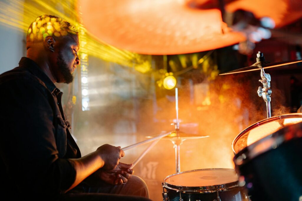 A person playing the drums