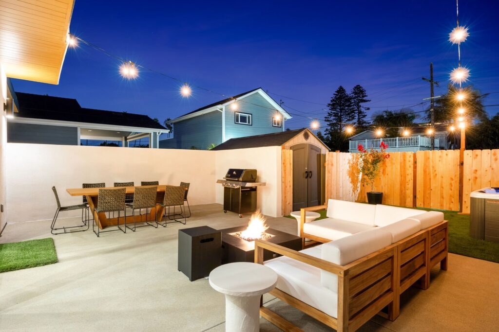 A fire pit at one of our La Jolla rentals